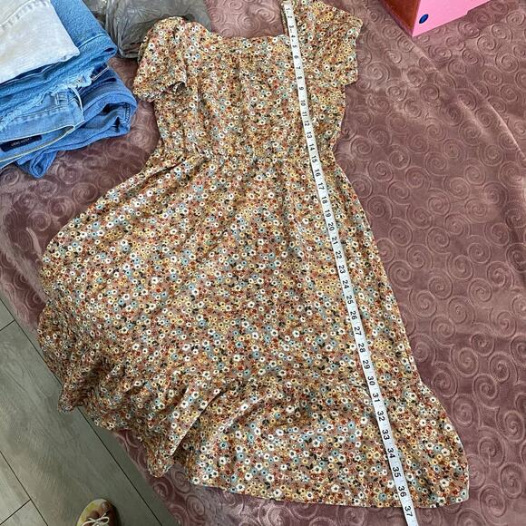 Monteau Brown Floral Dress Size XS EUC - Picture 9 of 9